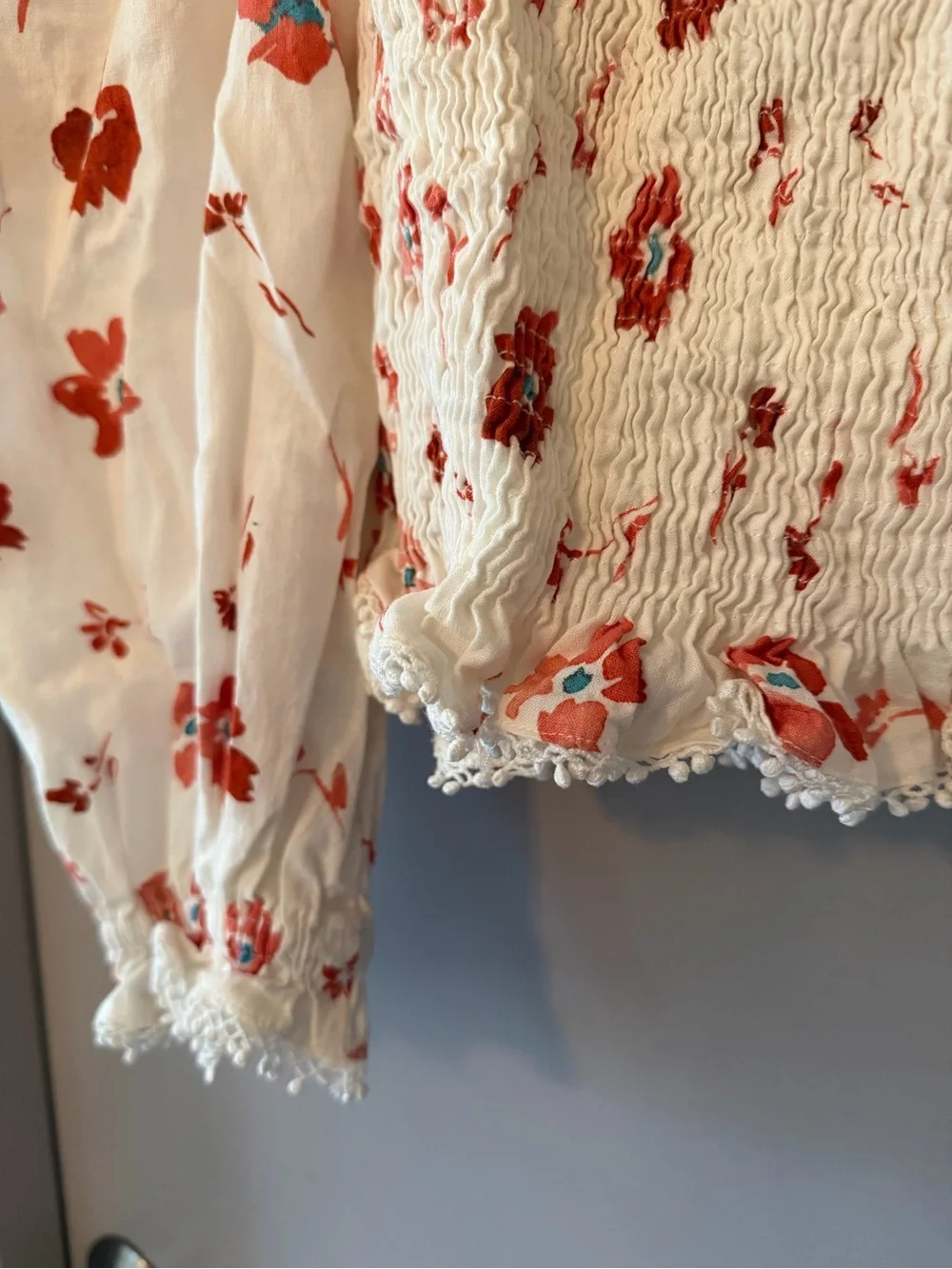 Zara Puff Sleeve Floral Top